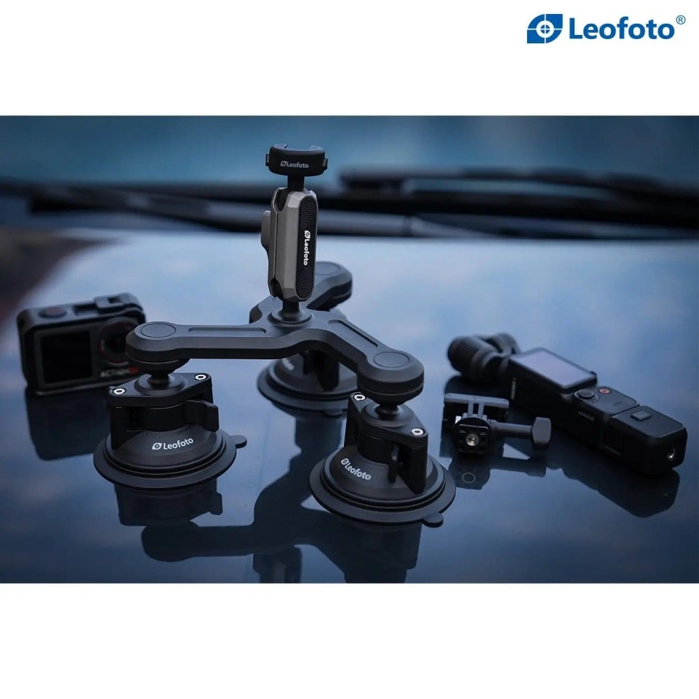 Leofoto Lac-05 Üçlü Vantuzlu Aksiyon Kamera Aparatı