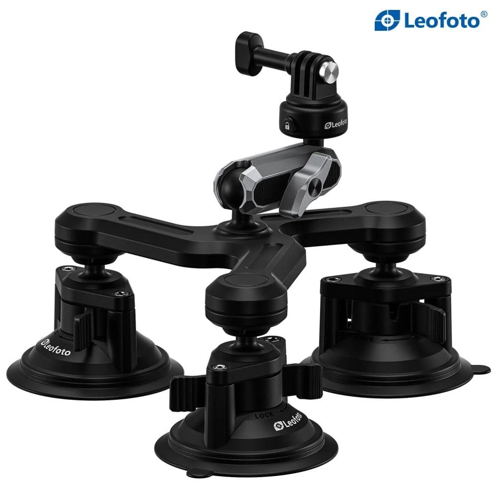 Leofoto Lac-05 Üçlü Vantuzlu Aksiyon Kamera Aparatı