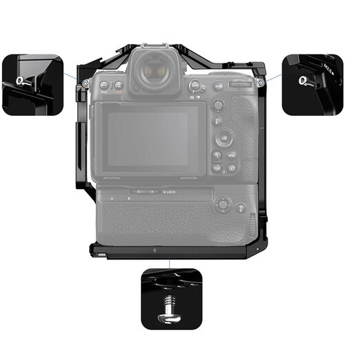 Leofoto Z8B Nikon Z8 Battery Grip ile Takılabilen Kamera Kafesi