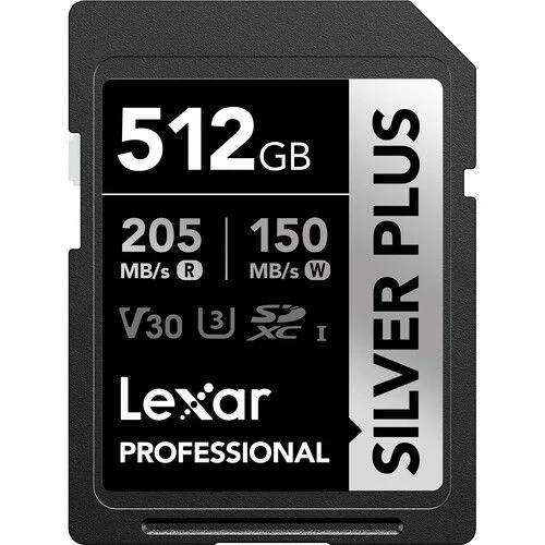 Lexar 512GB 205 mb/s Silver Plus Serisi SD Hafıza Kartı