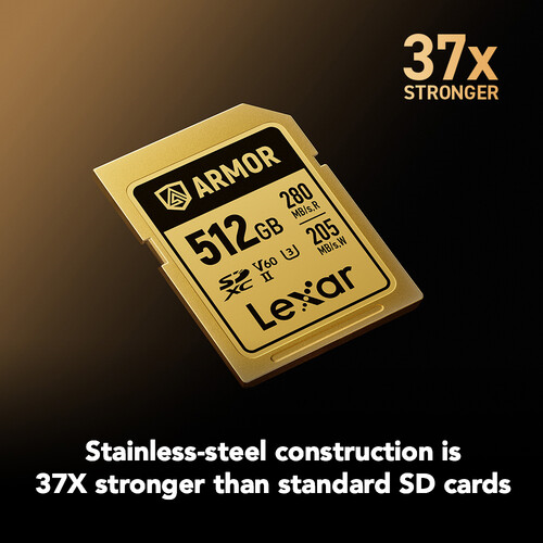 Lexar 512GB 280MB/s ARMOR GOLD Serisi SDXC UHS-II Hafıza Kartı