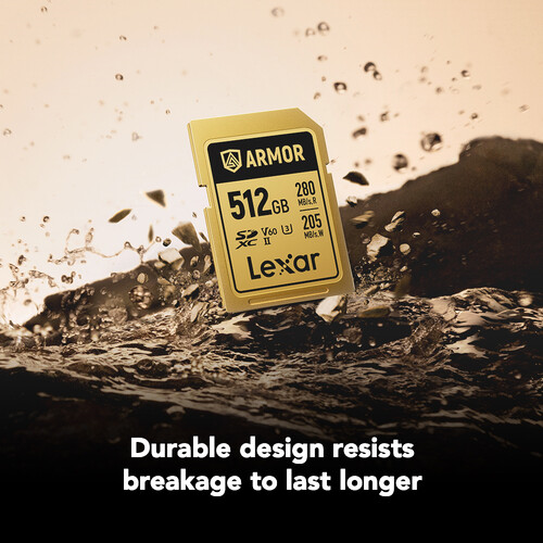 Lexar 512GB 280MB/s ARMOR GOLD Serisi SDXC UHS-II Hafıza Kartı