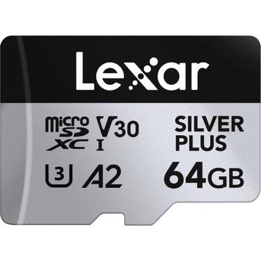Lexar 64GB Professional SILVER PLUS UHS-I microSDXC Hafıza Kartları ve Adaptör