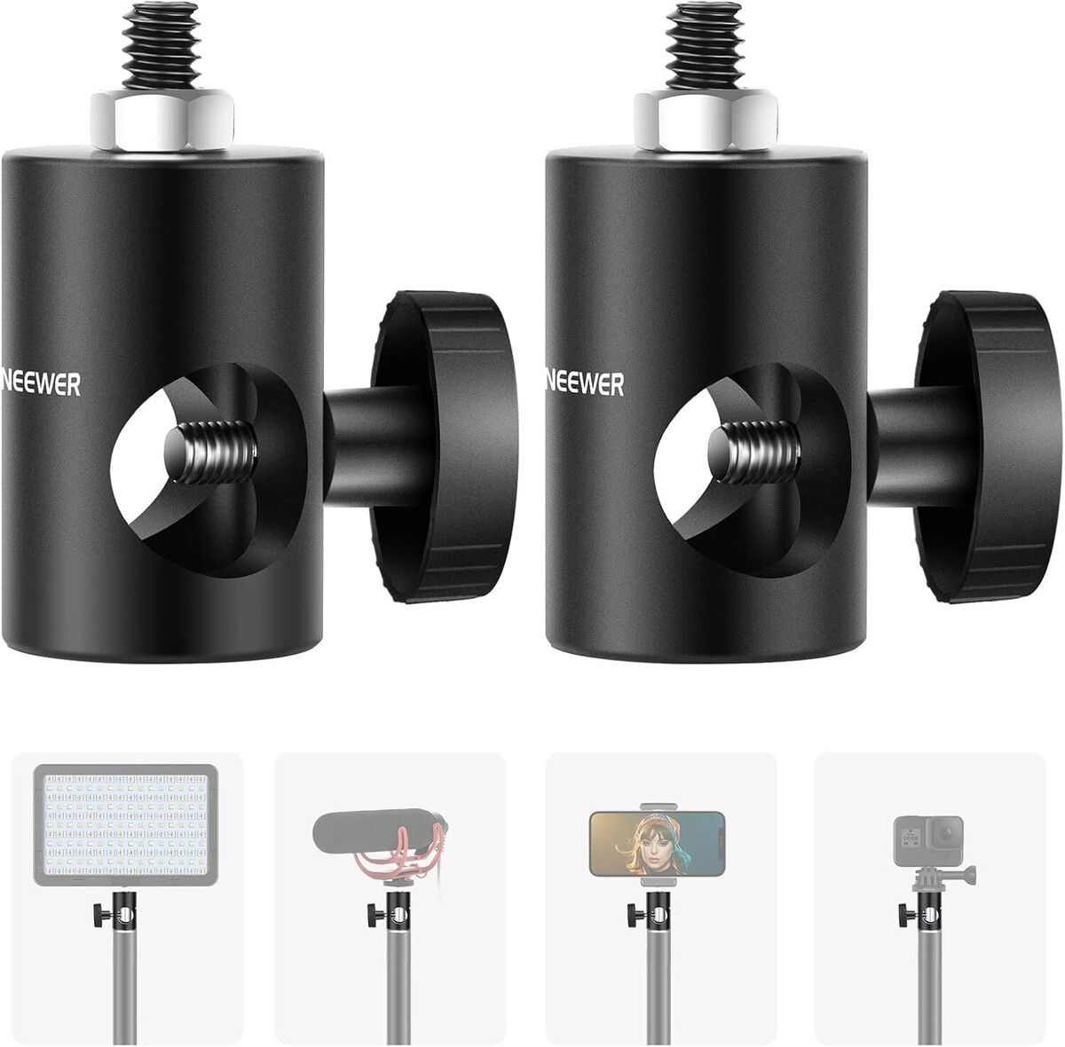 NEEWER ST12 Hızlı Adaptör Dönüştürücü - Işık Standı Uç Adaptörü (2li Paket)