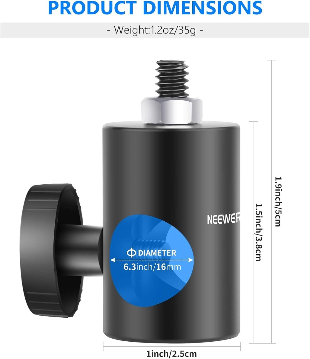 NEEWER ST12 Hızlı Adaptör Dönüştürücü - Işık Standı Uç Adaptörü (2li Paket)