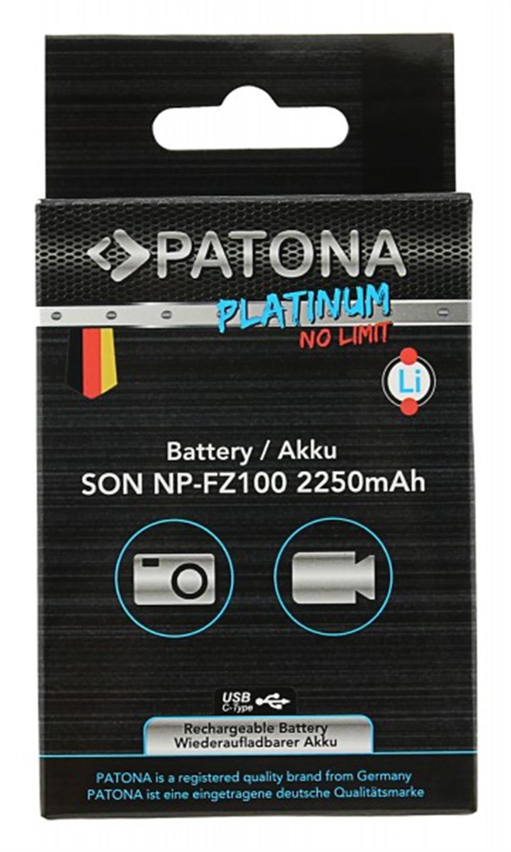 PATONA Platinum Battery  USB-C Input f. Sony NP-FZ100 