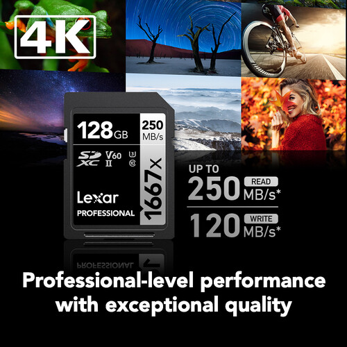 Professional 128GB 1667x SDXC UHS-II SD Hafıza Kartı