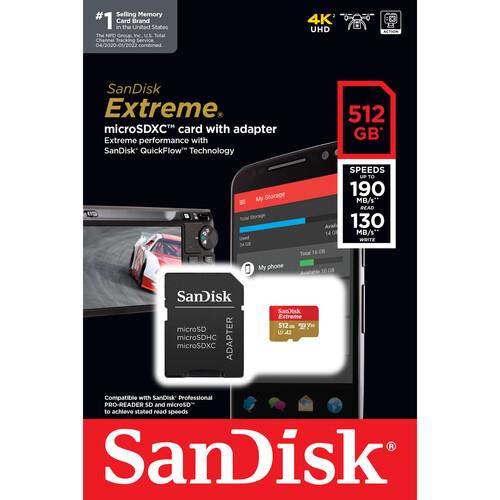 SanDisk 512GB Extreme UHS-I microSDXC Hafıza Kartı