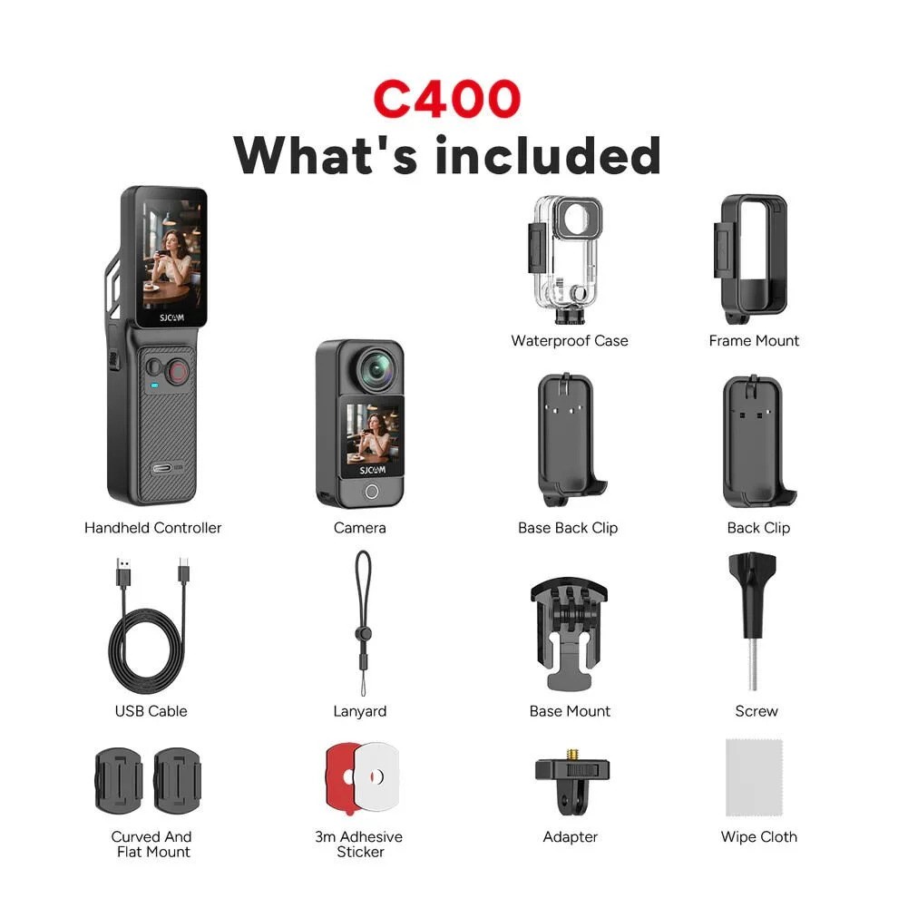 Sjcam C400 Aksiyon Kamerası 4K 3ü 1 Arada El Tipi Vlog