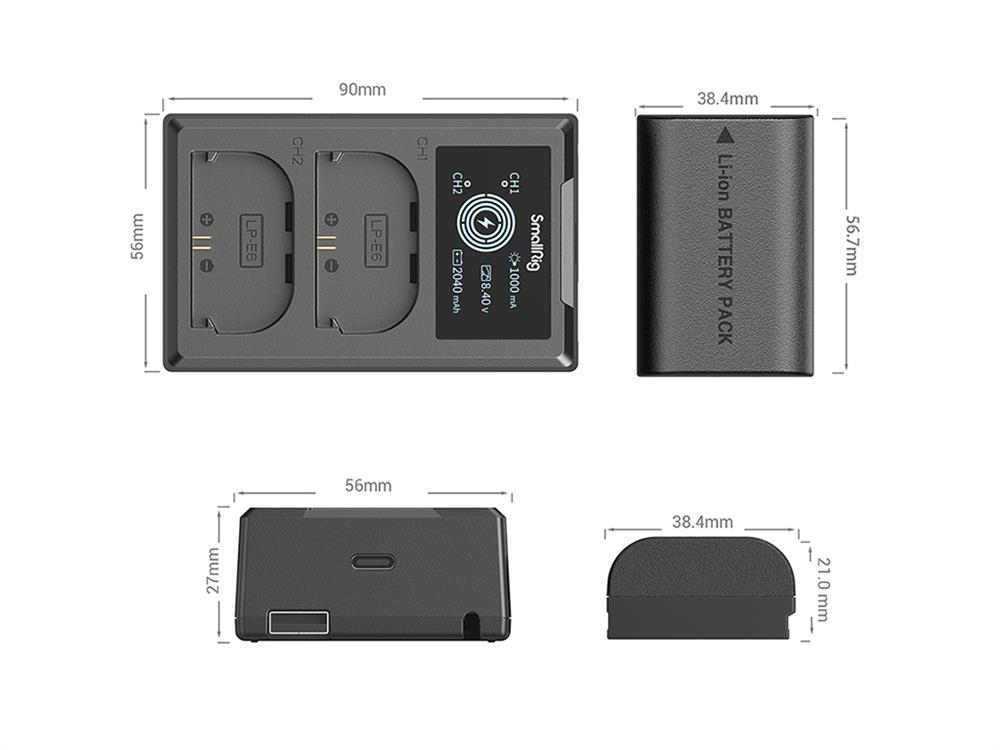 SmallRig 3821 Canon LP-E6NH Batarya + Şarj Kiti