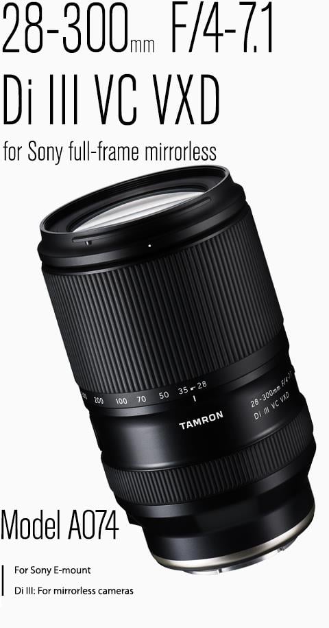 Tamron 28-300mm f/4-7.1 Di III VC VXD Lens (Sony E)