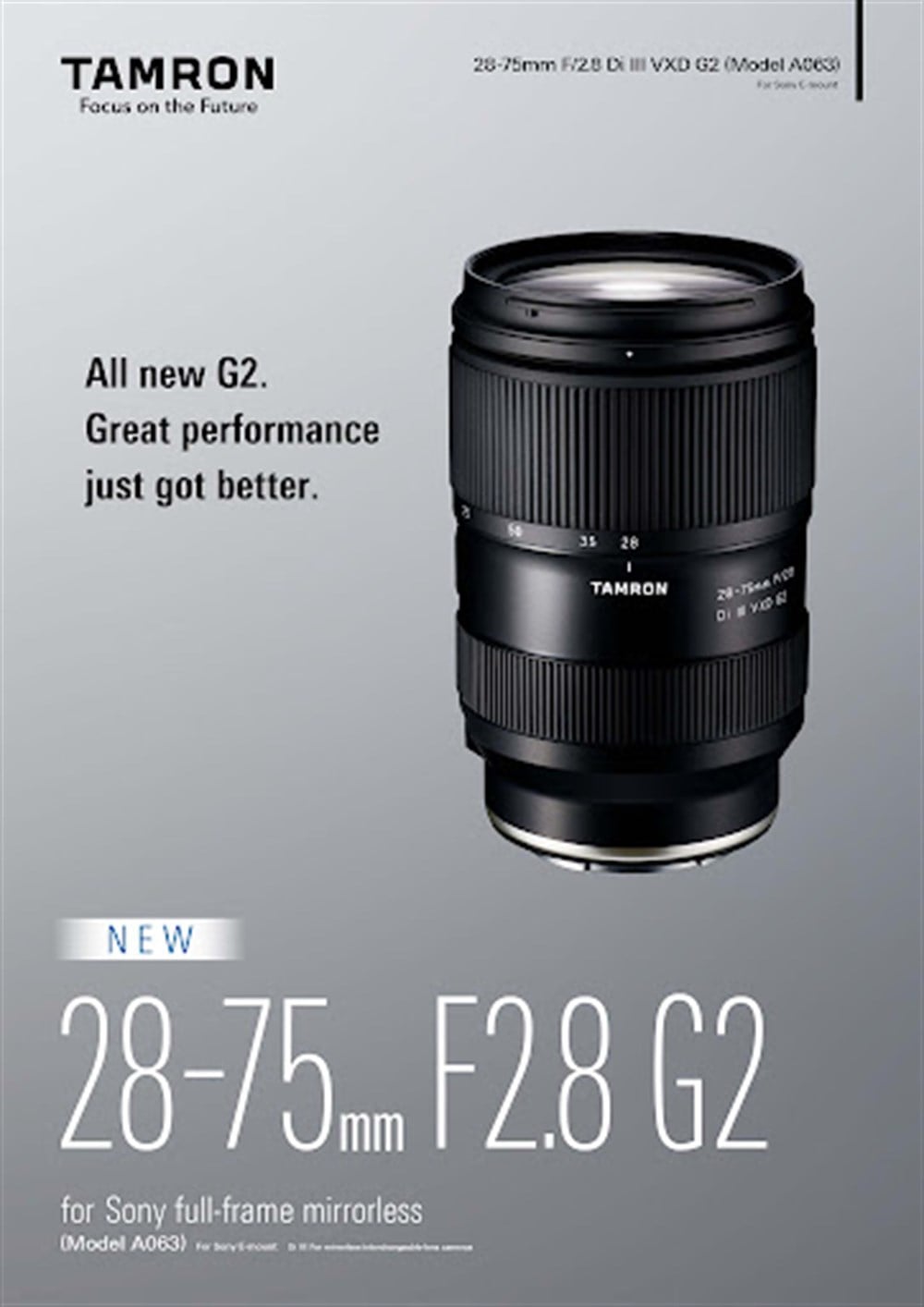 Tamron 28-75mm f/2.8 Di III VXD G2 Lens (Sony Aynasız)