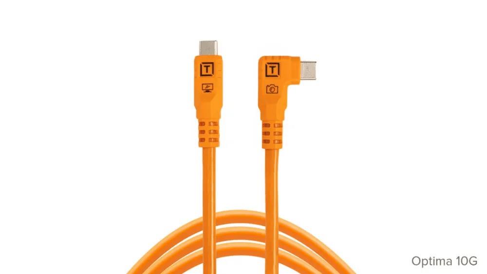 TetherPro Optima 10G USB-C, Straight to Right Angle Cable