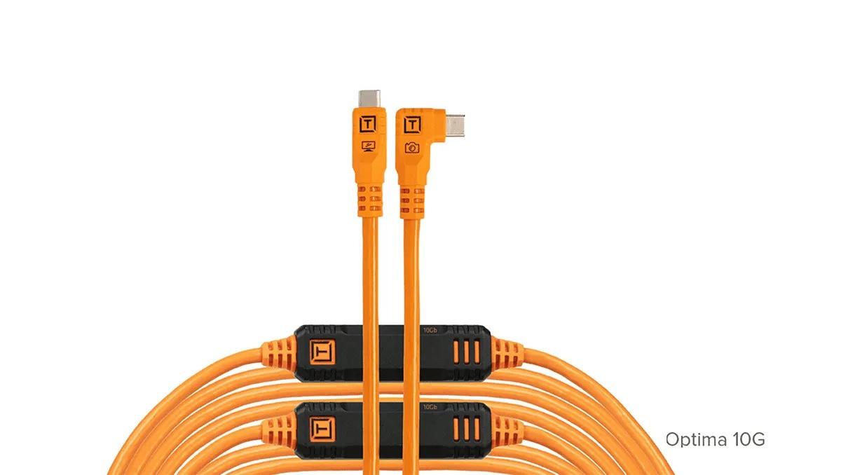TetherPro Optima 10G USB-C, Straight to Right Angle Cable