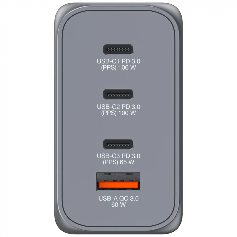 Verbatim 200W GAN Hızlı Şarj 4-Bağlantı Noktalı 2 x USB-C® PD 100W / 1 x USB-C® PD 65W / 1 x USB QC 3.0-(32204)