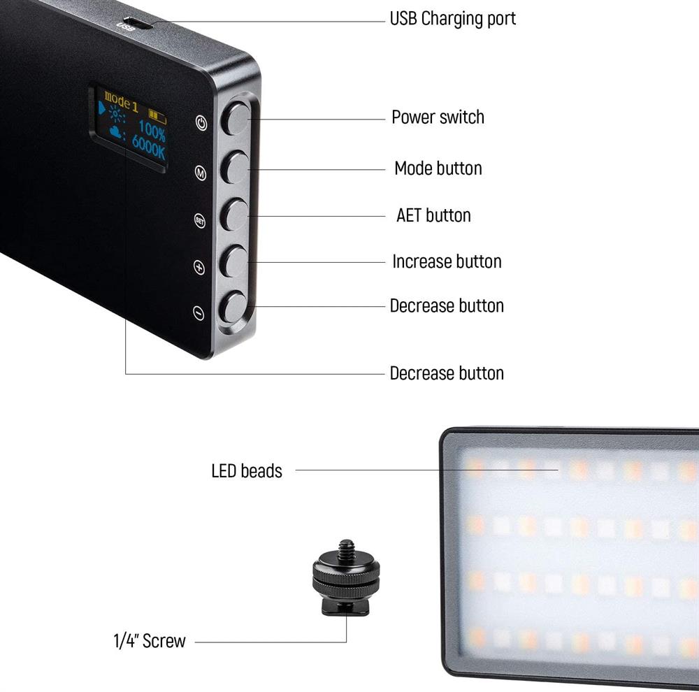 Viltrox Weeylite RB08P (RGB Işık) Panel Led Işık