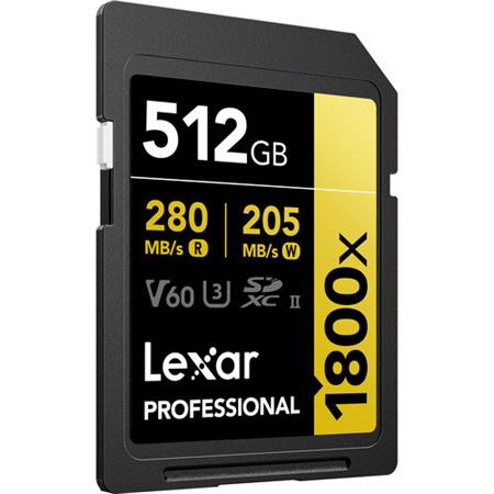  Lexar 512GB Gold Series 1800x UHS-II SDXC Hafıza Kartı