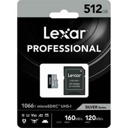  Lexar 512GB Professional 1066x UHS-I microSDXC Hafıza Kartı + SD Adaptör