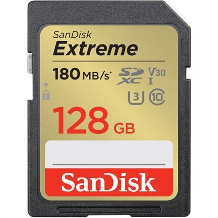 Sandisk 128GB Extreme SDXC UHS-I 180 mb/s V30 SD Hafıza Kartı