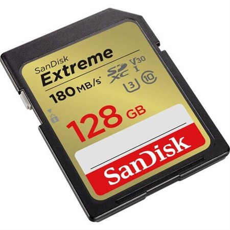 Sandisk 128GB Extreme SDXC UHS-I 180 mb/s V30 SD Hafıza Kartı
