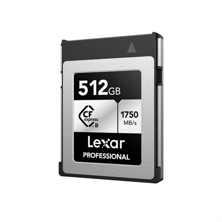 512GB Lexar® Professional CFexpress™ Type B card Silver Serie, up to 1750MB/s read 1300MB/s write