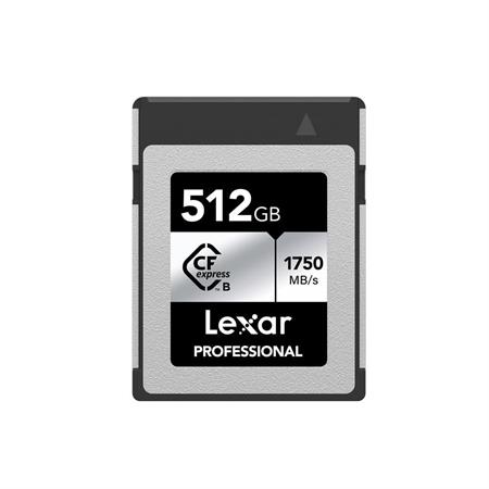 512GB Lexar® Professional CFexpress™ Type B card Silver Serie, up to 1750MB/s read 1300MB/s write