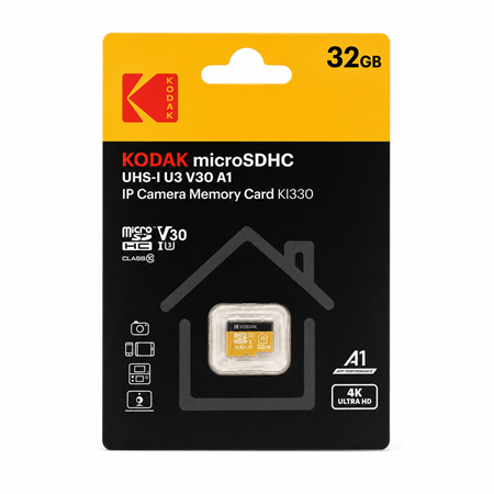 Kodak 32GB Micro SD UHS-I U3/V30/A1 Güvenlik Kamerası İçin Kart KI330