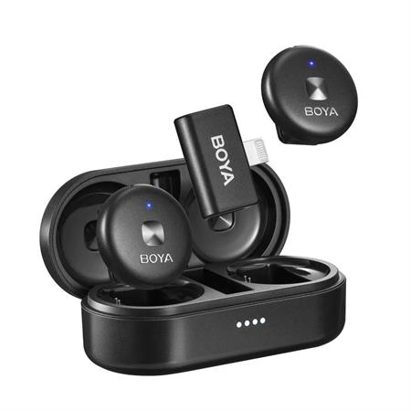 BOYA Omic-D Wireless İkili Yaka Mikrofonu Lightning (Siyah)