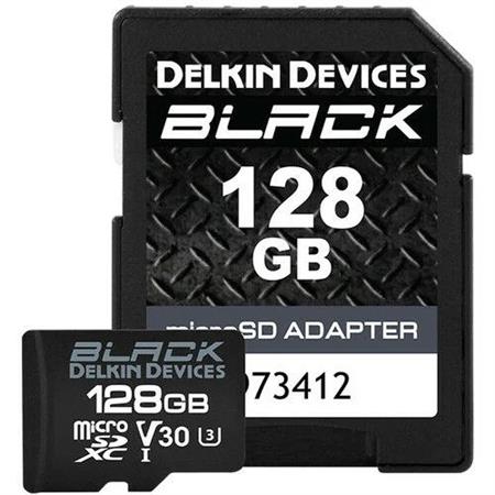 Delkin Devices 128GB BLACK UHS-I V30 MicroSDXC Hafıza Kartı + SD Adaptör