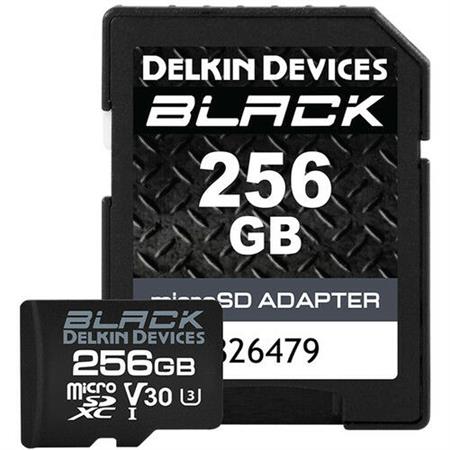 Delkin Devices 256GB BLACK UHS-I V30 MicroSDXC Hafıza Kartı + SD Adaptör