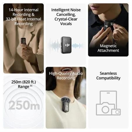 DJI Mic 2 - AT X + 1 RX KABLOSUZ MİKROFON