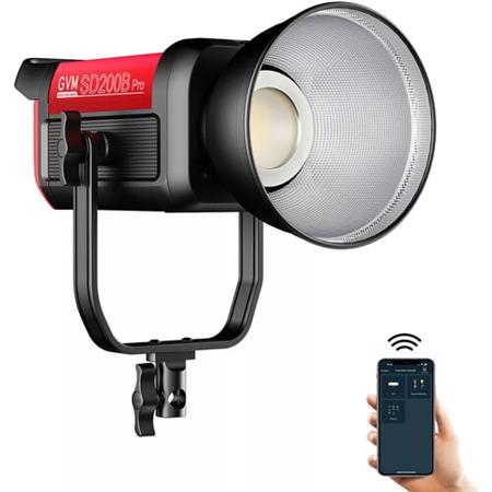 GVM Pro SD200B Bi-Color LED Video Spotlight COB Monolight with Softbox Set 1