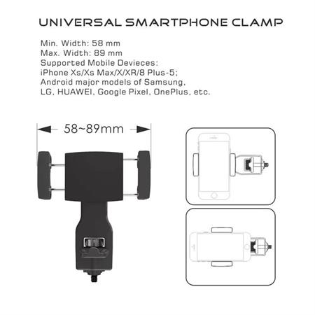 HOHEM iSteady Pro 4/3/2 MULTI MOBILE+ için 1/4 Standart Vidalı Akıllı Telefon Tutucu
