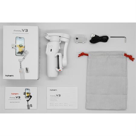 Hohem iSteady V3 AI Akıllı Telefon Gimbal AI İzleyici ve Dolgu Işığı Modüllü (Beyaz)