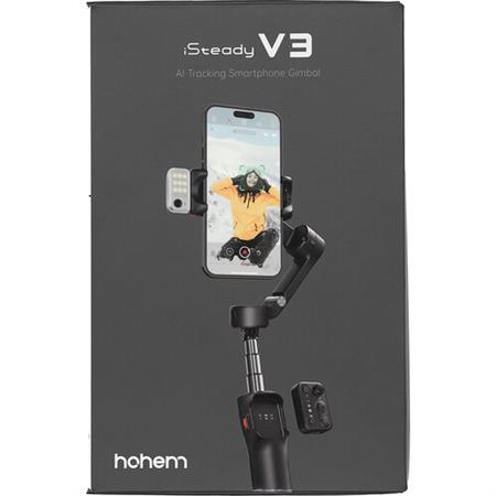 Hohem iSteady V3 AI Akıllı Telefon Gimbal AI İzleyici ve Dolgu Işığı Modüllü (Siyah)