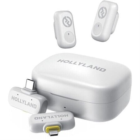 Hollyland LARK A1 Combo White 2 Kişilik Kablosuz Mikrofon Sistemi - Beyaz