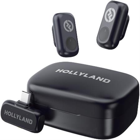 Hollyland LARK A1 Duo 2 Kişilik Kablosuz Mikrofon Seti  (USB-C, Uzay Grisi, 2.4 GHz)