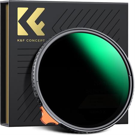 K&F Concept 95 mm Değişken ND Filtresi ND2-ND400 (9 Durak) Lens Filtresi Su Geçirmez Çizilmeye Karşı Dirençli Nano-X Serisi