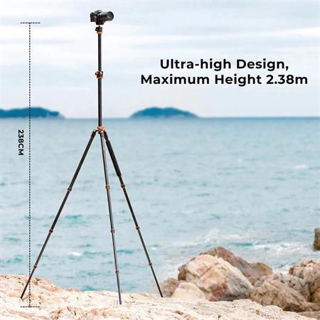 K&F Concept T254A8 Monopod Özellikli Tripod (239cm Uzunluk)