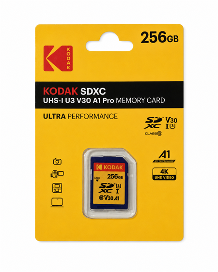 Kodak 256GB SD UHS-I U3 V30PRO Hafıza Kartı