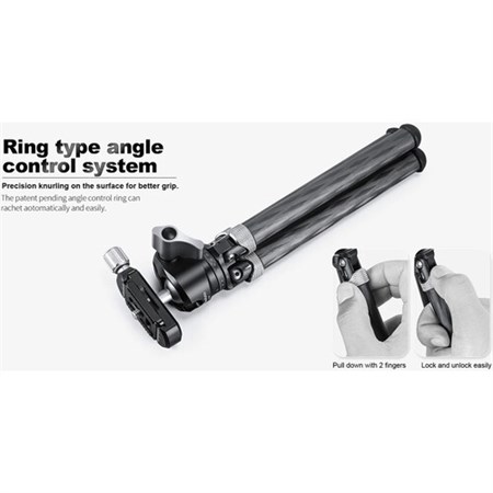 Leofoto MT-02C+LH-22 Karbon Fiber Mini Tripod Siyah