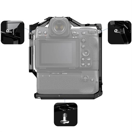 Leofoto Z8B Nikon Z8 Battery Grip ile Takılabilen Kamera Kafesi