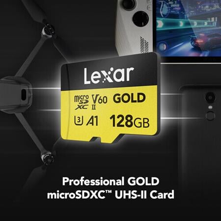 Lexar 128GB Gold 280MB/s V60 UHS-II microSDXC Hafıza Kartı