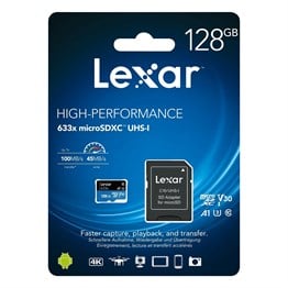 Lexar 128gb 633X 45MB/s MicroSDXC UHS-1 Class 10