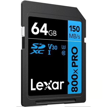 Lexar 64GB 800x PRO UHS-I SDXC Memory Card (150 MB/s)