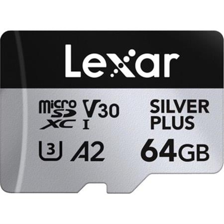 Lexar 64GB Professional SILVER PLUS UHS-I microSDXC Hafıza Kartları ve Adaptör