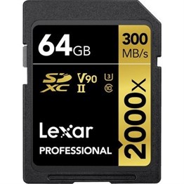 Lexar 64GB SDXC 300MB/s 2000x V90 Hafıza Kartı
