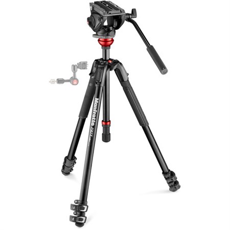 Manfrotto MVK500190XV Video kit ( 500 Fluid Video Head Flat Base with 190X Video Alu Tripod )