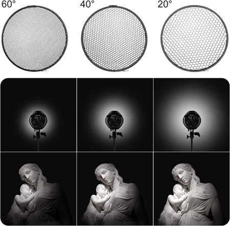 NEEWER 7 İnç Reflektör ve 20°/40°/60° Petek Izgara Seti
