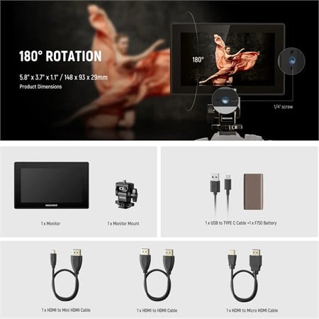 Neewer F500 Pro 5.5 2000 Nits 4K HDMI Dokunmatik Kamera Monitörü